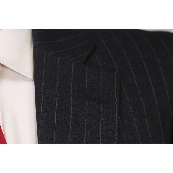 Paul Stuart Charcoal Gray Chalkstripe 2-Btn Super 110's Wool Suit 41XL - Picture 5 of 9
